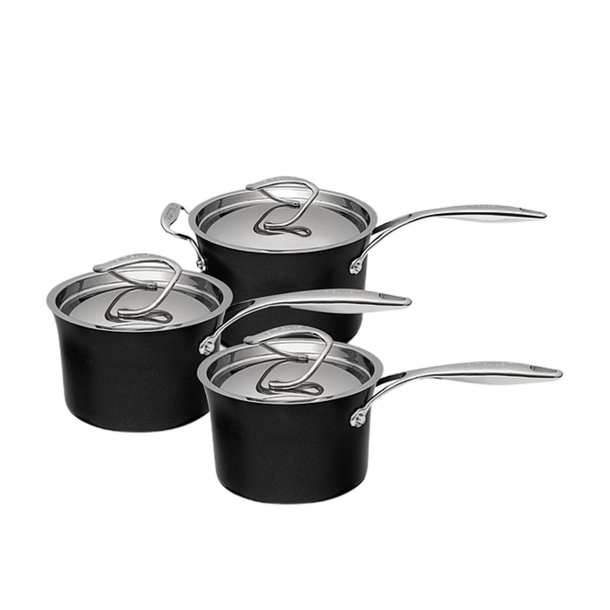 Circulon Style Hard Anodised 3 Piece Saucepan Set | Cookware | Napev UK