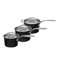 Circulon Style Hard Anodised 3 Piece Saucepan Set | Cookware | Napev UK