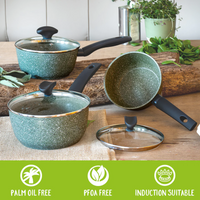 Prestige Eco Induction Saucepan & Lid Set - 3 Pieces | Cookware | Napev